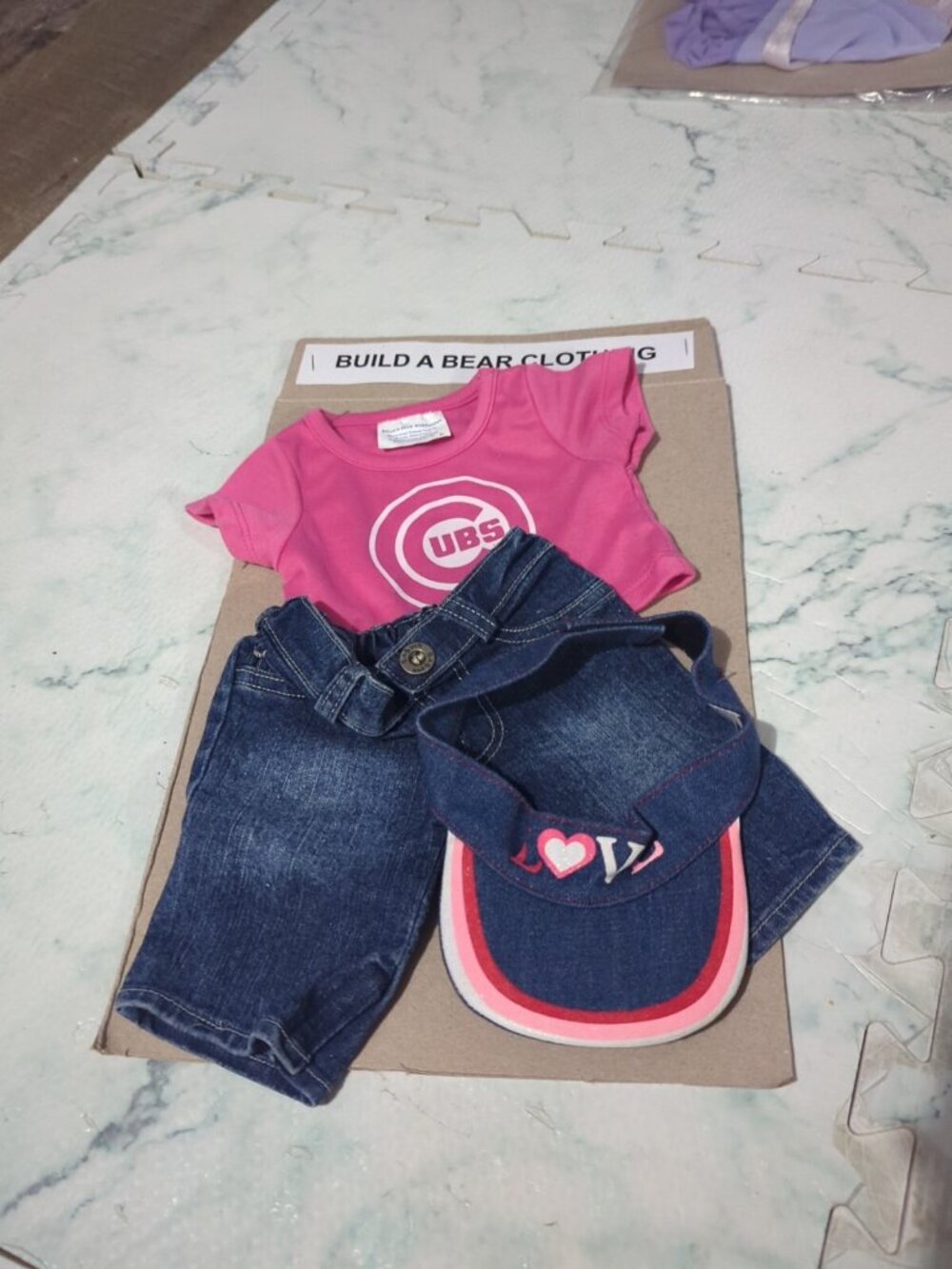 MLB Chicago Cubs Build A Bear BAB Outfit T Shirt, Pants And  Hat - Pink Love